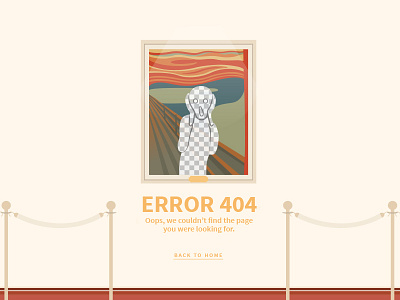 404 // Munch 2d 404 500 art error flat icon illu illustration museum page scream