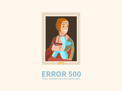 Error 500 // Lady with ermine 2d 404 500 animal art character error flat icon illustration museum painting