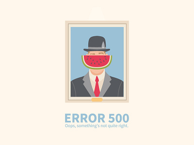 Error 500 🍉 // Magritte 404 500 art character error flat food fruits icon illustration museum painting