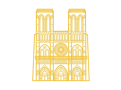 Notre Dame ✨ building buildings cities city digital flat illustration notre dame outline paris skyline vector
