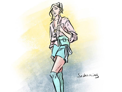 Day 702 art artist characterartist cute daily dailyart dailydrawing dailysketch digitaldrawing drawing editorial fashionillustration girl illustration illustrator miniskirt model procreate sexy