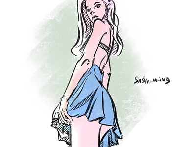 Day 706 art artist characterdesign comicbookartist cute daily drawing editorial fashion fashionillustration girl illustration illustrator model pinup procreate sashaming sexy skirt