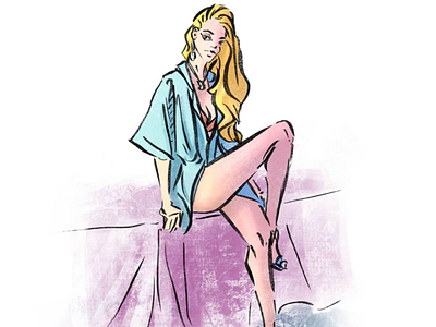 Day 714 artist blonde cgbroandsis comicbook comicbookartist daily dailyart drawing editorial fashion fashionillustration girl illustration illustrator pinup portrait procreate sashaming sexy vsangel