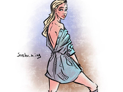 Day 726 art artist beautiful comic book artist cool daily dailyart drawing editorial fashion fashionillustration girl illustration illustrator model pinup procreate sashaming sexy speedpaint