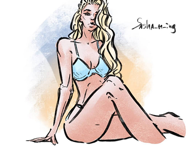 Day 728 art artist beautiful bikini comicbookartist cool daily drawing editorial fashion fashionillustration girl illustration illustrator model pinup procreate sashaming sexy summer