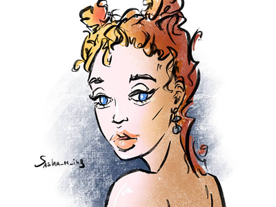 Day 730 art artist beautiful comicbookartist cool daily dailyart drawing editorial fashion fashionillustration ginger girl illustration illustrator model pinup portrait procreate sashaming