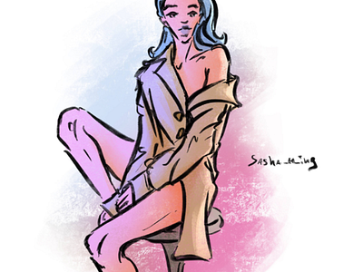 Day 734 art artist beautiful comicbookartist cool daily drawing editorial fashion fashionillustration girl illustration illustrator model pinup procreate sashaming sexy vibes