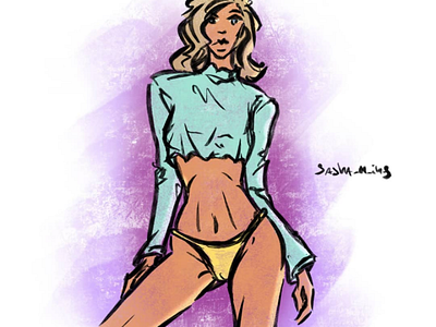 Day 738 art artist beautiful comicbookartist cool daily drawing editorial fashion fashionillustration girl illustration illustrator model pinup procreate sashaming sexy vibes