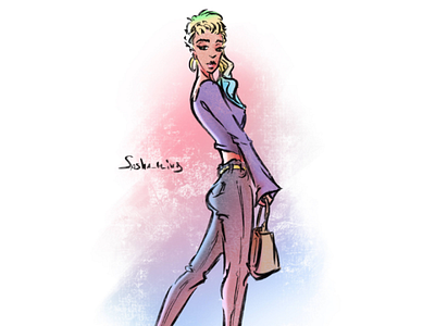 Day 756 art beautiful characterartist cool daily drawing editorial fashion fashionillustration girl illustration illustrator model pink pinup procreate sashaming sexy vibes violet