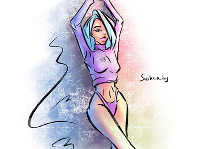 Day 758 art artist comicstyle curvy daily drawing editorial fashion fashionillustration girl illustration illustrator model pink pinup pretty procreate purple sashaming sexy