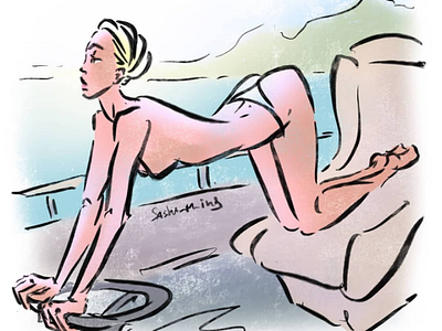 Day 762 artist boatlife cartoon cartoonist comicbookartist daily drawing fashionillustration girl illustration illustrator model pink pinup procreate purple sashaming sexy vibes yacht