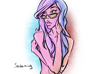 Day 770 artist cartoon cartoonist characterartist comicbookartist daily drawing editorial fashionillustration girl illustration illustrator model naked pink pinup procreate purple sashaming sexy