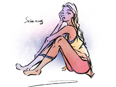 Day 802 art editorial beautiful cartoonist comicbookartist daily drawing fashion fashionillustration girl illustration illustrator pink pinup procreate purple sashaming sexy