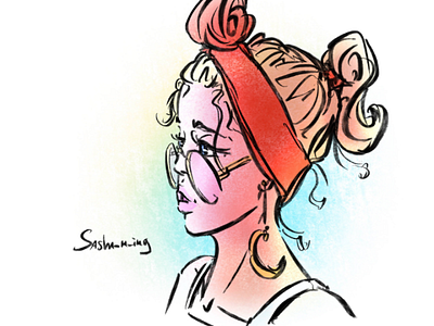 Day 816 cartoonist characterdesign cute daily drawing fashionillustration girl headband hipster illustration illustrator pink pinup portrait poster print procreate sashaming sexy
