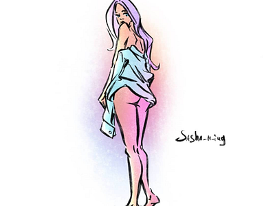 Day 818 art ass cartoonist cute daily drawing fashionillustration girl illustration illustrator naked pink pinup poster print procreate sashaming sexy undressing