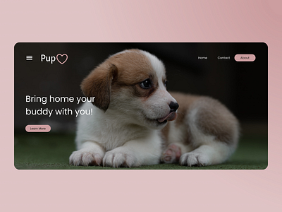 Pupluv Landing Page - DailyUI 003 dailyui puppy website