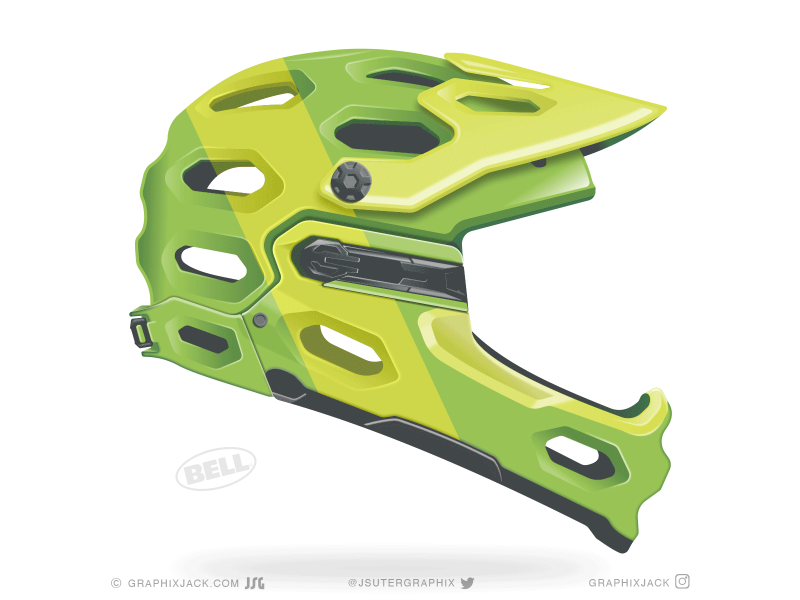 Bell Motor Sports Helmet Illustration illustration technical technical illustration vector art vector illustration