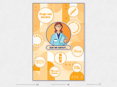 Health Care vector poster illustration.