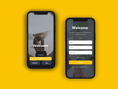 Daily UI Challenge - Sign Up Page animation facebook gmail signin signup signup page ui ux yellow