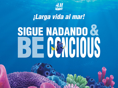Co Branding H&M and Dory "Be Concious" ad branding brands campaign colors design graphic
