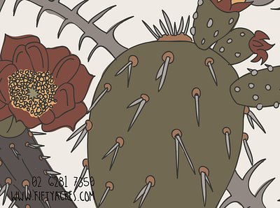 Fifty Acres Cactus Mug by Emily Small cacti cactus hand drawn house plant illustration illustrator plants