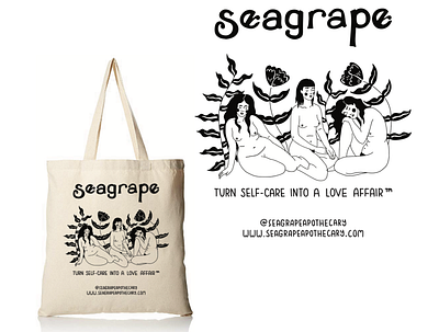 Seagrape Tote Bag by Emily Small adobe illustrator body positive calligraphy calligraphy artist design drawing feminism hand drawn hand drawn type handlettered handlettering illustration illustrator logo merchandise merchandise design product design production vector women