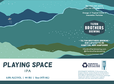 Playing Space Beer Can Design for Tilton Brothers Brewing adobe illustrator beer beer art beer branding beer can beer can design beer label design digital art digital illustration drawing illustration illustrator packaging design procreate vector