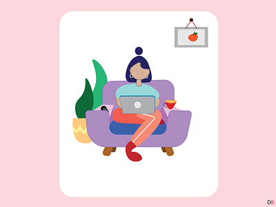 A colorful way of working from home! [#FirstIllustration]