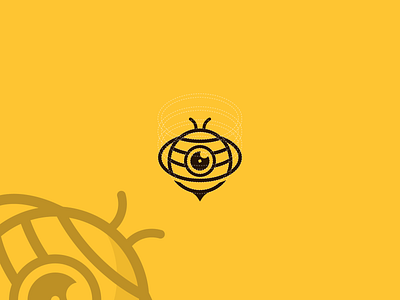 Logo for 360 camera company with bee theme. bee logo camera360 logo logo inspiration unique logo