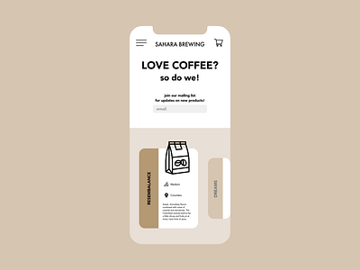 Sahara Brewing 06 coffee design flat graphic design landing page minimal mobile app simplistic ui