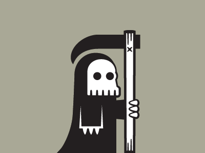 Grim cartoon clean death grim reaper scythe simple