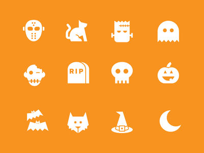 Halloween Icons - Free bats cat frankenstein ghost halloween jason mask moon pumpkin skull witch wolf