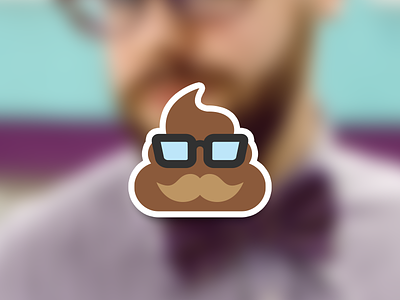 Hipster Sh*t emoji glasses hipster mustache poop sticker sticker mule