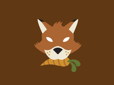 Carota Vulpes carrot fox illustration simple vector