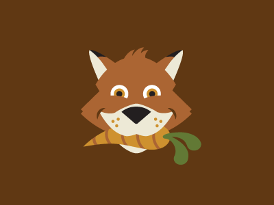 Friendly Fox carrot fox illustration simple vector