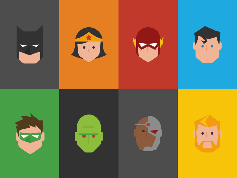 Justice League Icons by Jory Raphael on Dribbble