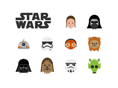 Free Star Wars Icons bb8 chewbacca darth vader ewok free greedo icons kylo ren maz kanata rey star wars stormtrooper