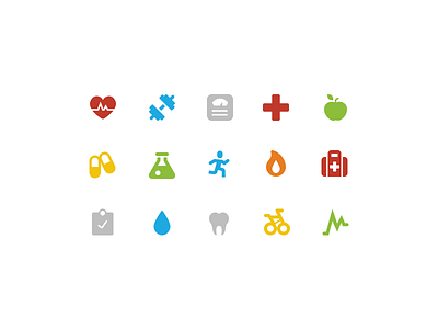 Symbolicons Junior + Health flame health healthcare healthkit heart icons junior running symbolicons