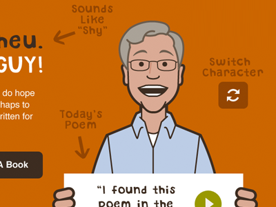Poetry Guy avatar caricature funktion illustration website