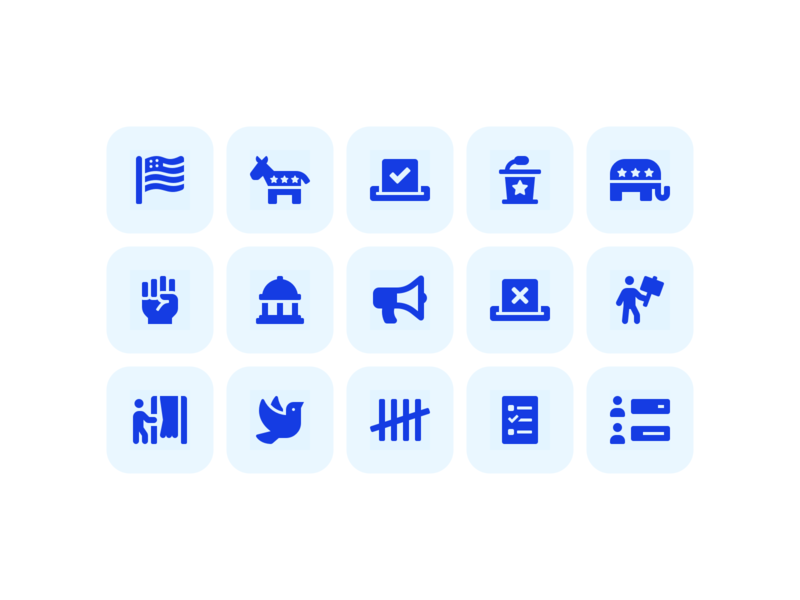 Political Icons flag font awesome icons politics poll protest vote