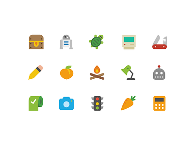 More Color Icons carrot classic mac flat icons peach r2d2 robot symbolicons