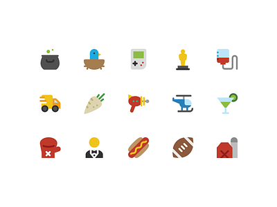 Color Icons, Continued clean gameboy hotdog icon raygun symbolicons vector