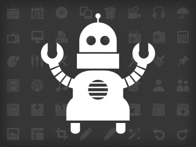 Symbolicons :: Complete clean free downloads icon icons retro robot simple symbols vector