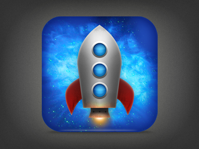 Rocket Text iPhone Icon app icon ios iphone iphone4 retro rocket space