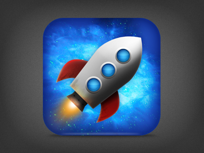 Rocket Text iPhone Icon, Take 2