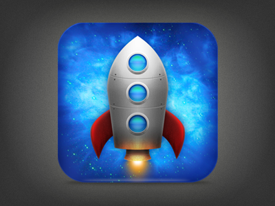 Rocket Text iPhone Icon, Final app icon ios iphone iphone4 retro rocket