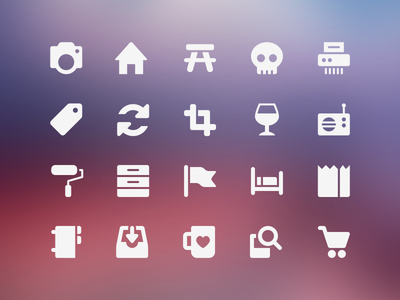 Even More Symbolicons Junior address bag bed cabinet camera crop flag home icon inbox mug paint photo picnic radio refresh shopping shredder skull symbolicons tag vector wine