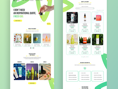 Cannatomy landing page design eshop graphic design hemp landing page minimal ui uiux design web design website