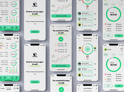 Boxjump fitness app app design app interface design fitness app ui ux uxui
