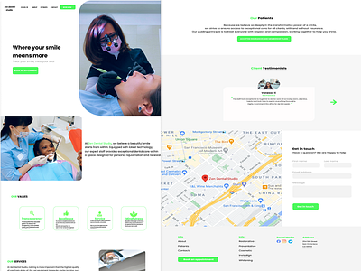 Dental hospital webpage UI design